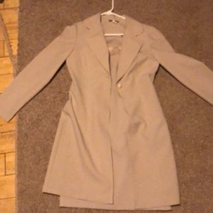 Tan cocktail Dress with matching dress coat